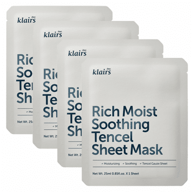 Klairs Rich Moist Soothing Tencel Sheet Mask 4-Pack