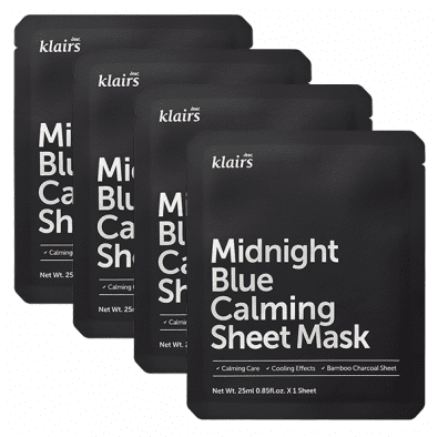 Klairs Midnight Blue Calming Sheet Mask 4-Pack